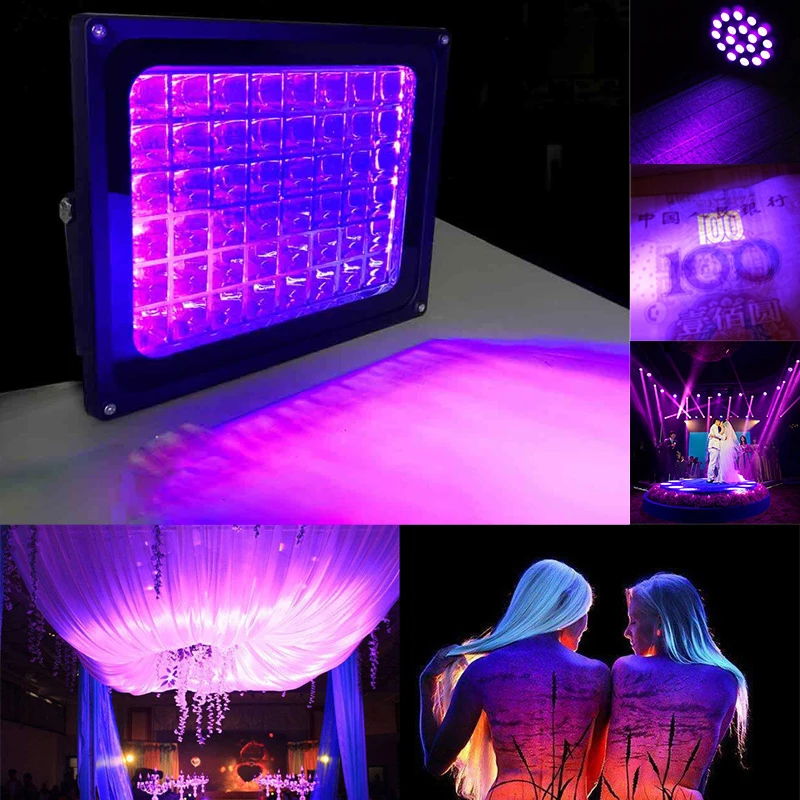 Outdoor waterproofing LED UV Black Lights Stage Blacklight Flood Effect Light for Halloween Xmas Dance DJ Disco Party