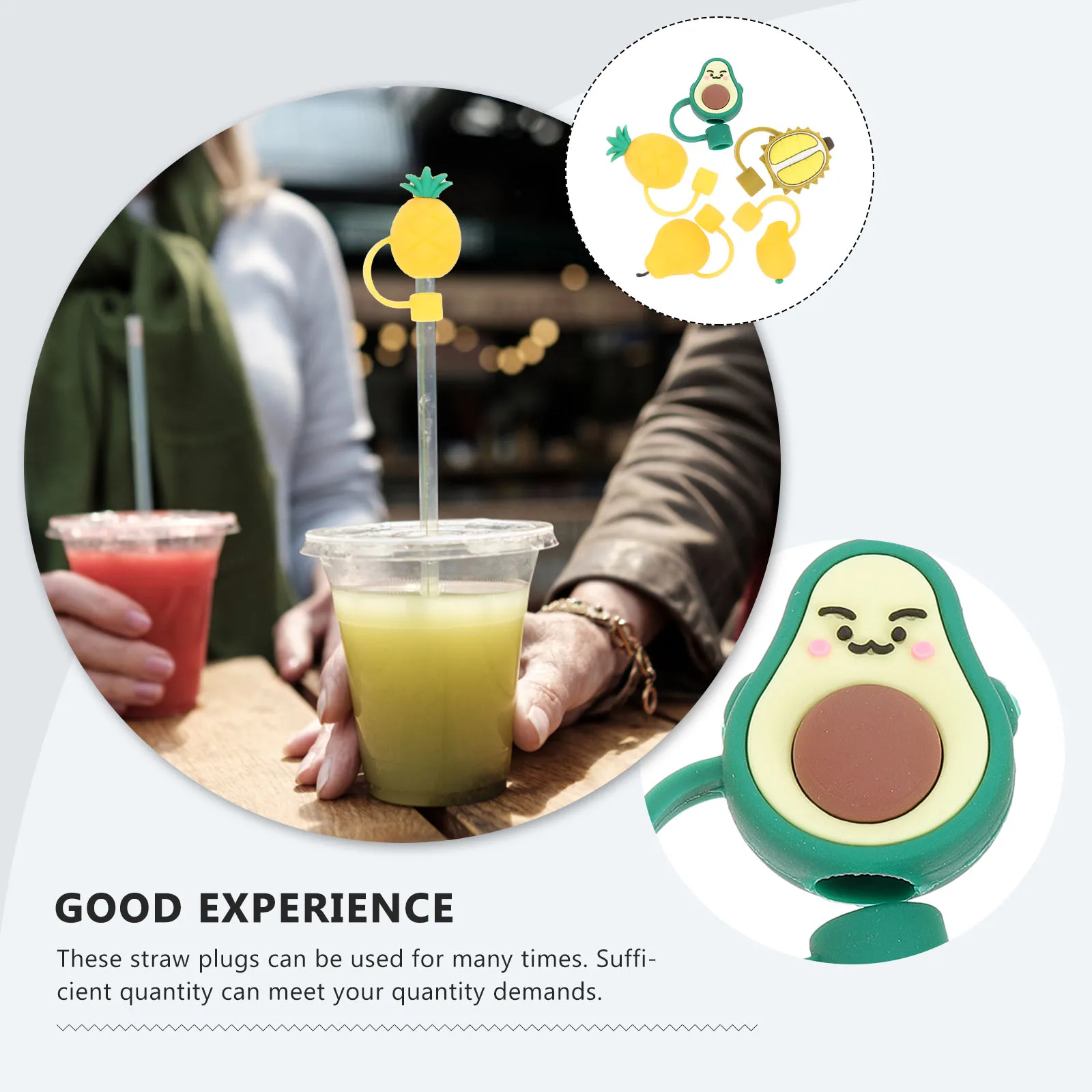 

5 Pcs Silicone Straw Lid Cute Tips Cover Cap Straws Portable Caps Covers Plug Silica Gel