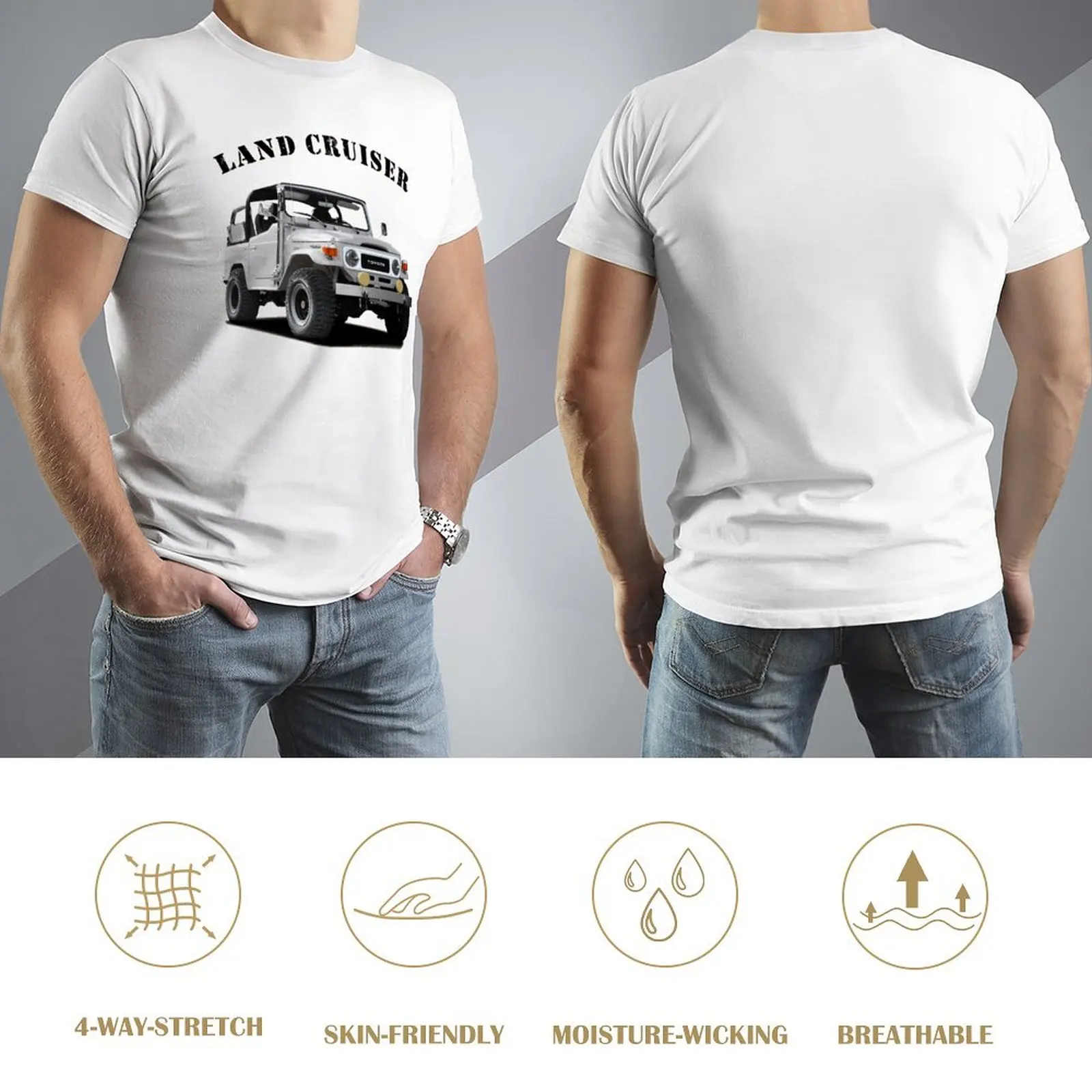 The Land Cruiser T Shirt Man SUV Classic Streetwear Cotton T-Shirts Beach Crew Neck Trending Tee Shirt Custom Plus Size Clothing