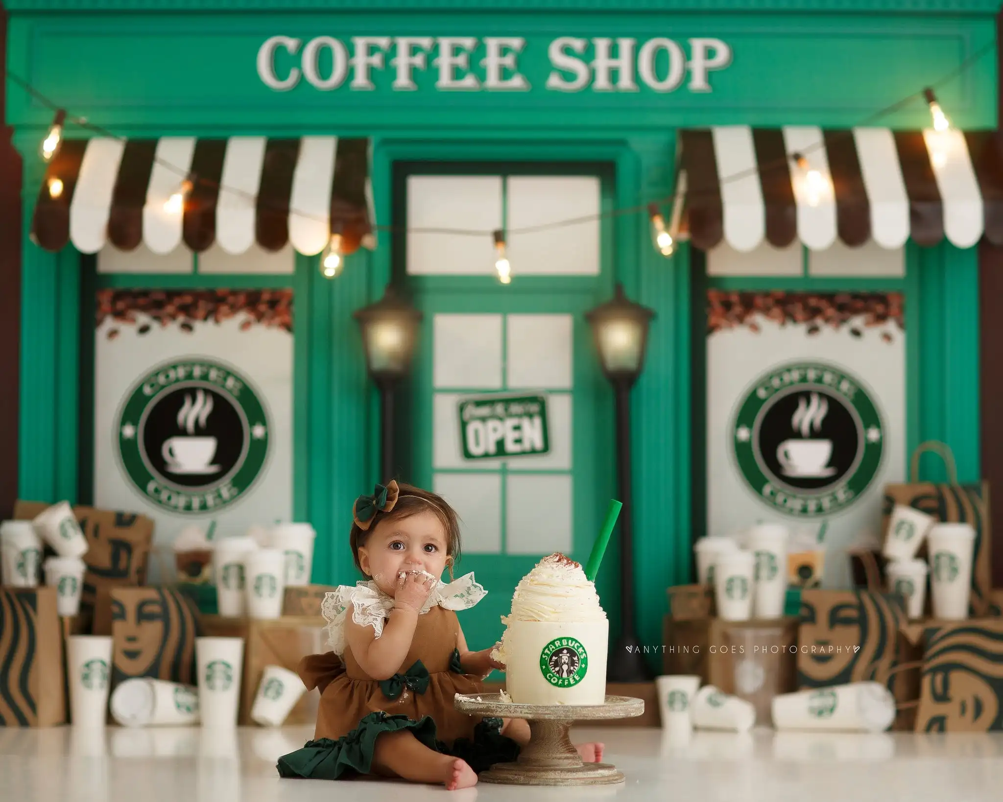 Coffee Shops Backgrounds Mellow Latte Kids Adult Photogrpahy Decors Child Baby Photocall Propss Birthday Cake Smash Backdrops