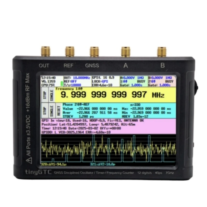 New tinyGTC Frequency Counter GNSS Disciplined Oscillator Timer Built-in GPSDO 12 bit High-precision
