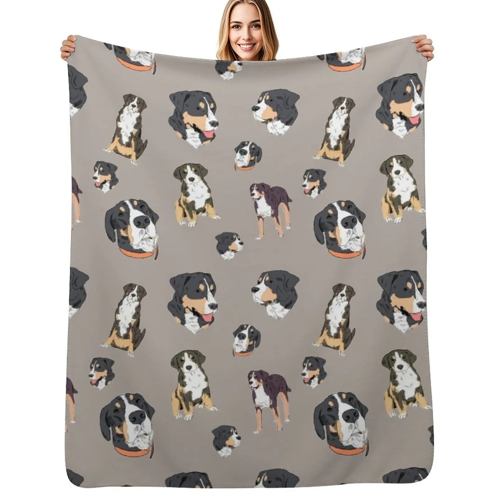 

Greater Swiss Mountain Dog Sketchy Modern Pattern Design Throw Blanket Baby Personalized Gift anime Blankets