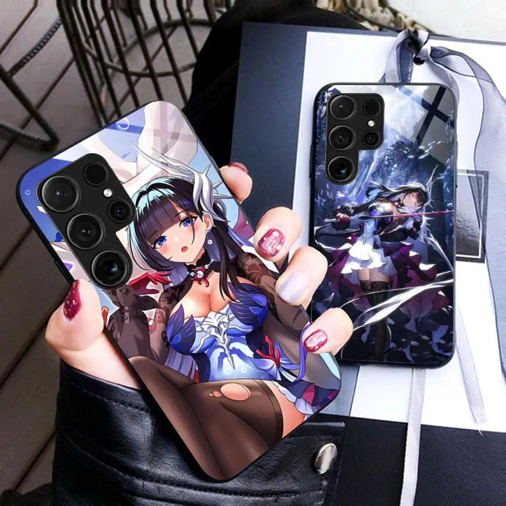 

Чехол для телефона Honkai Star Rail Hysilens для Samsung Galaxy A56 55 54 53 52 51 36 35 34 23 16 15 5G, стеклянный цветной чехол