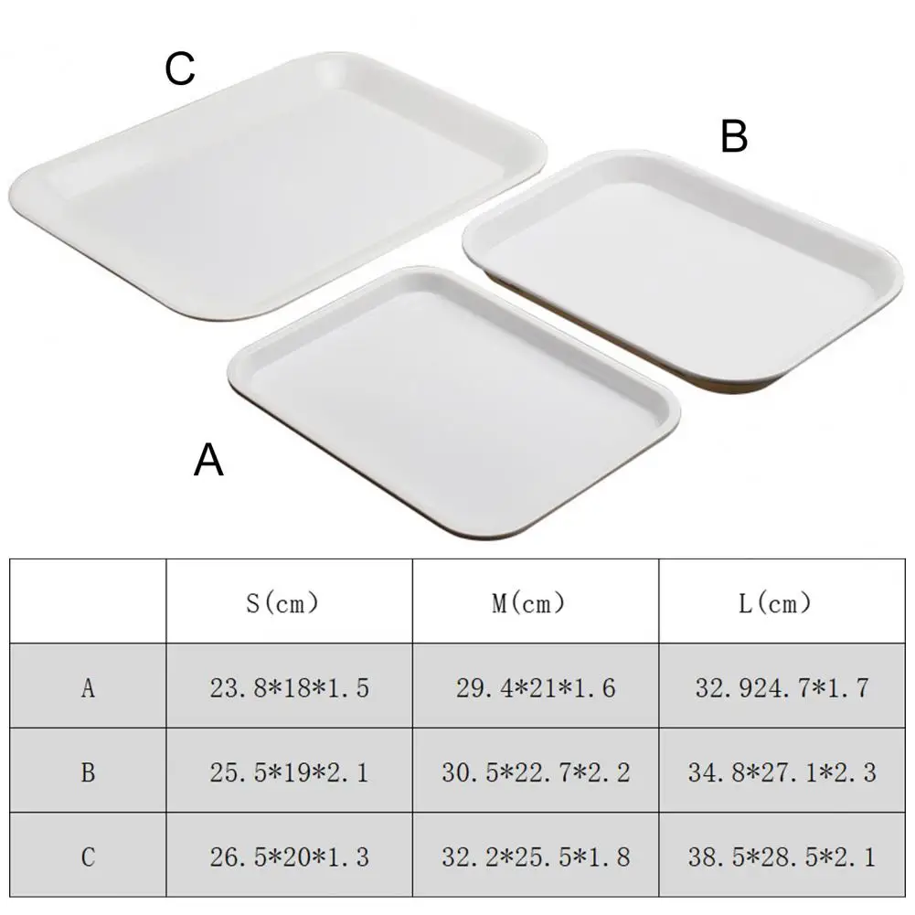 Storage Tray Stackable Plastic Tray White Lightweight  Great Food Serving Trays