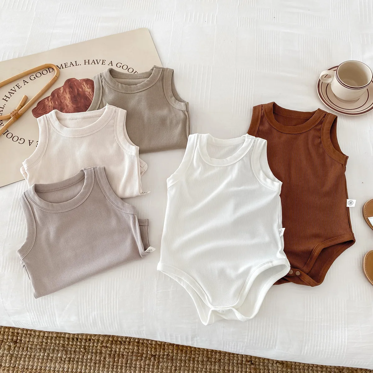 

Summer Baby Clothes Toddler Bodysuit O-Neck Sleeveless One Piece