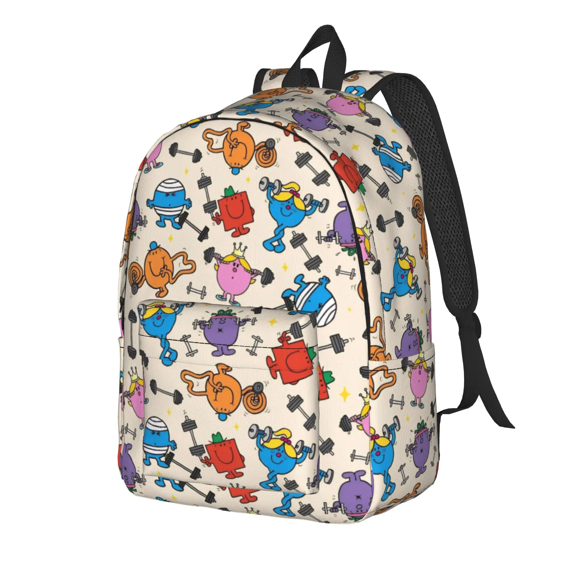 Cute M-Mr M-Men L-Little M-Miss Cartoon Backpack for Men Women Cool High School Business Daypack  College Shoulder Bag Outdoor