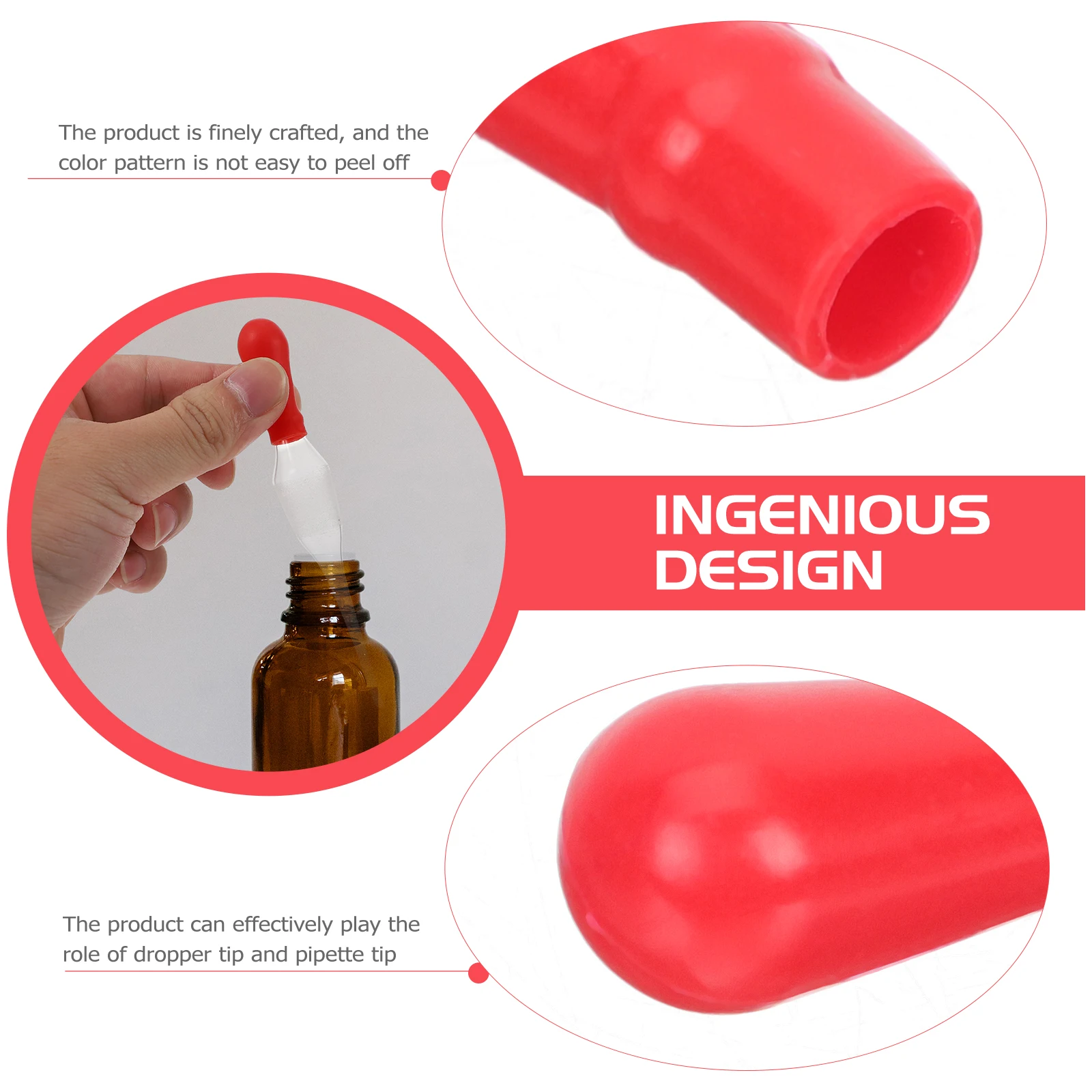 

50pcs Glass Pipette Rubber Bulbs Replacement Dropper Head Caps Lab Bottle Accessories Liquid Transfer Tool For