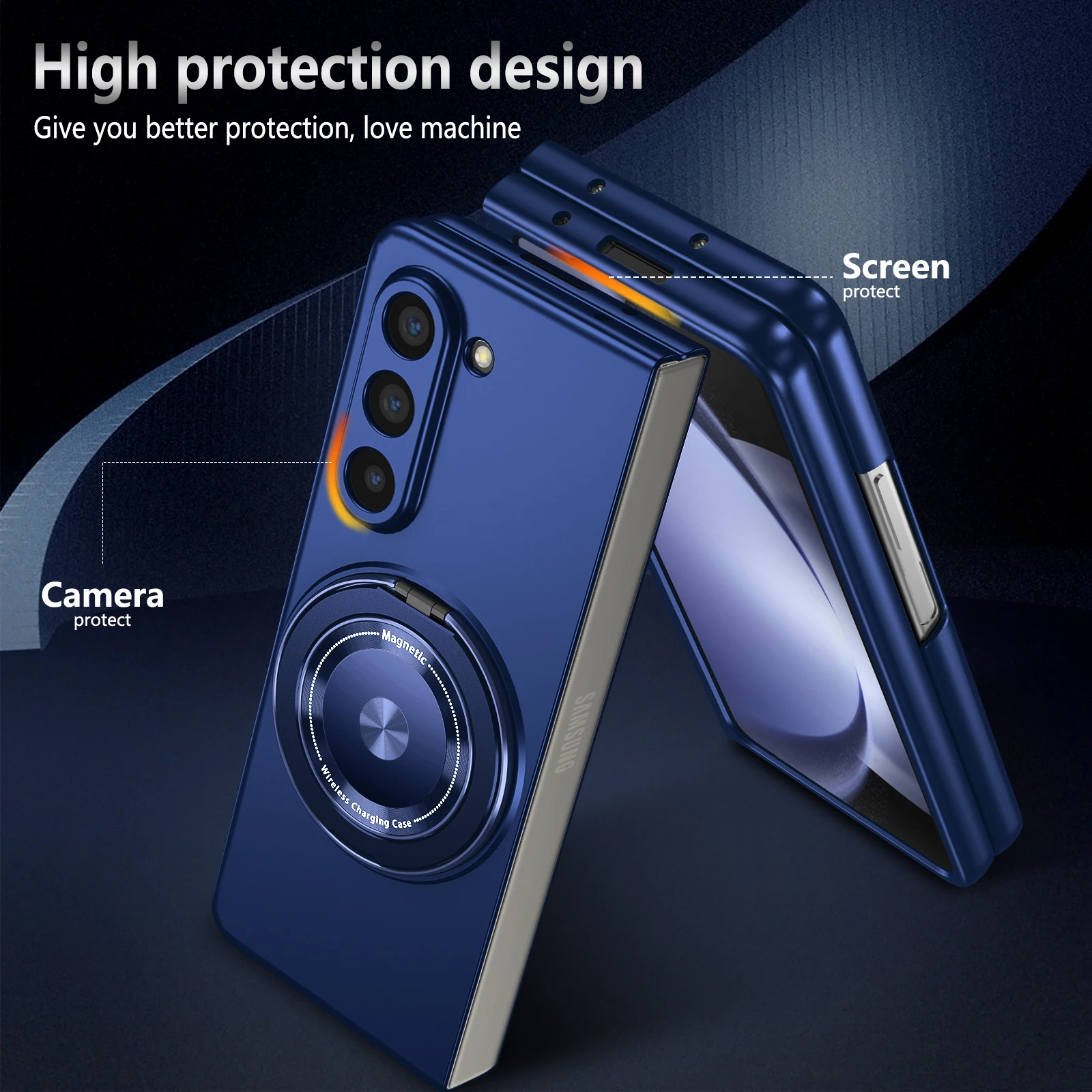 Für Samsung Galaxy Z Fold 8 Ultra Fold 8 7 6 5 4 Magnetische Kabellose Ladehülle Mit 360°-Schutz °   Drehbarer Ständerhalter mit Schutzhülle