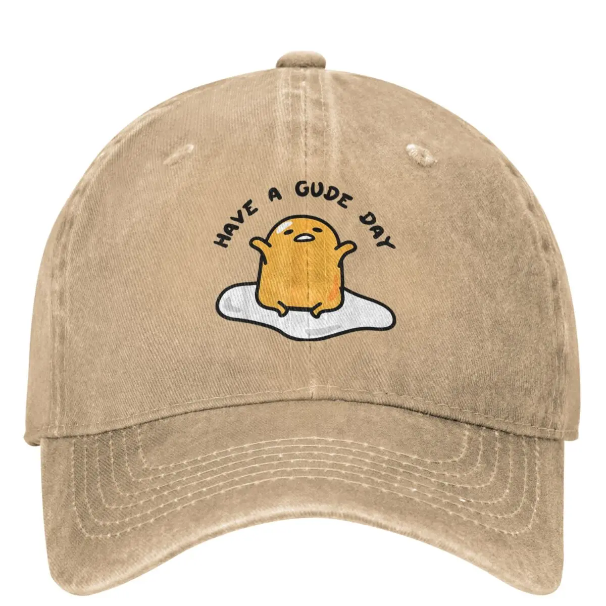 Gudetama Have A Gude Day Good Day Washed Baseball Cap Fashion Trucker Hat Summer Female Male Outdoor Sports Design Snapback Cap