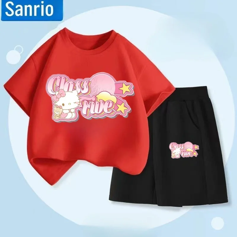 

Summer Baby Girl Clothes Set Children Sanrio My Melody Cartoon Print T-shirt and Short 2 Pcs Suit Kid Shorts Sleeve Tracksuit