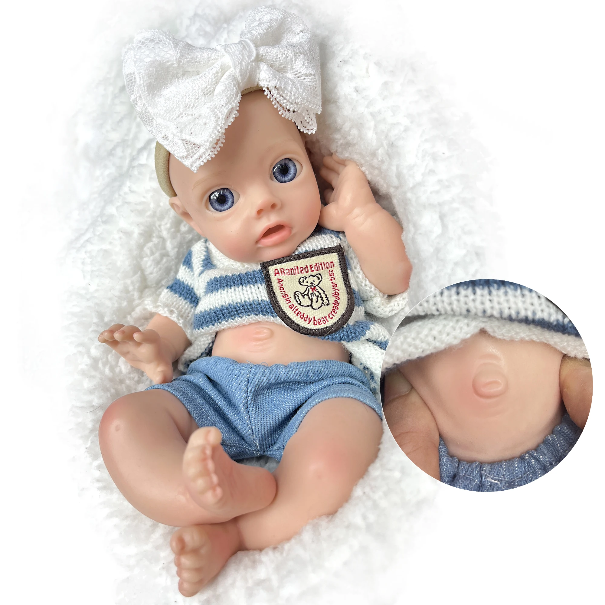 

Attyi 10inch Open Eyes Baby Boy Full Body Solid Silicone Reborn Baby Dolls 3D Painted Newborn Baby Dolls reborn bebé de silicona