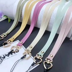 Metal Heart Phone Strap Neck Universal Cell Phone Crossbody Lanyard Strap Adjustable Cellphone Lanyard Rope Anti-lost Hanging