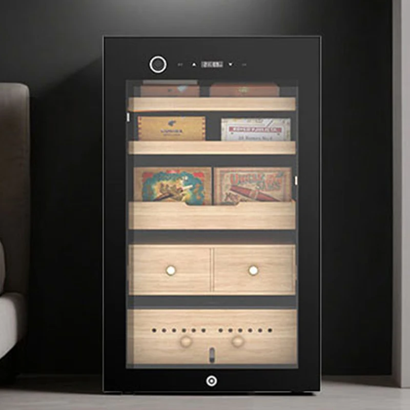 Thermoelectric Cigar Humidor Cabinet Smart WiFi Fingerprint Small Electric Humidor for Cigars