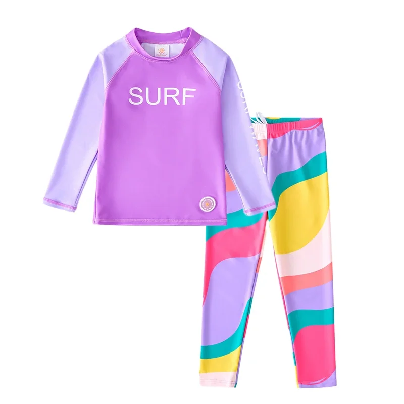 Badebekleidung für Mädchen und Jungen, UPF50, Kinder-Rashguard-Surfhose, langärmeliges Schwimm-T-Shirt, Teenager, Kleinkind, Baby-Badeanzug