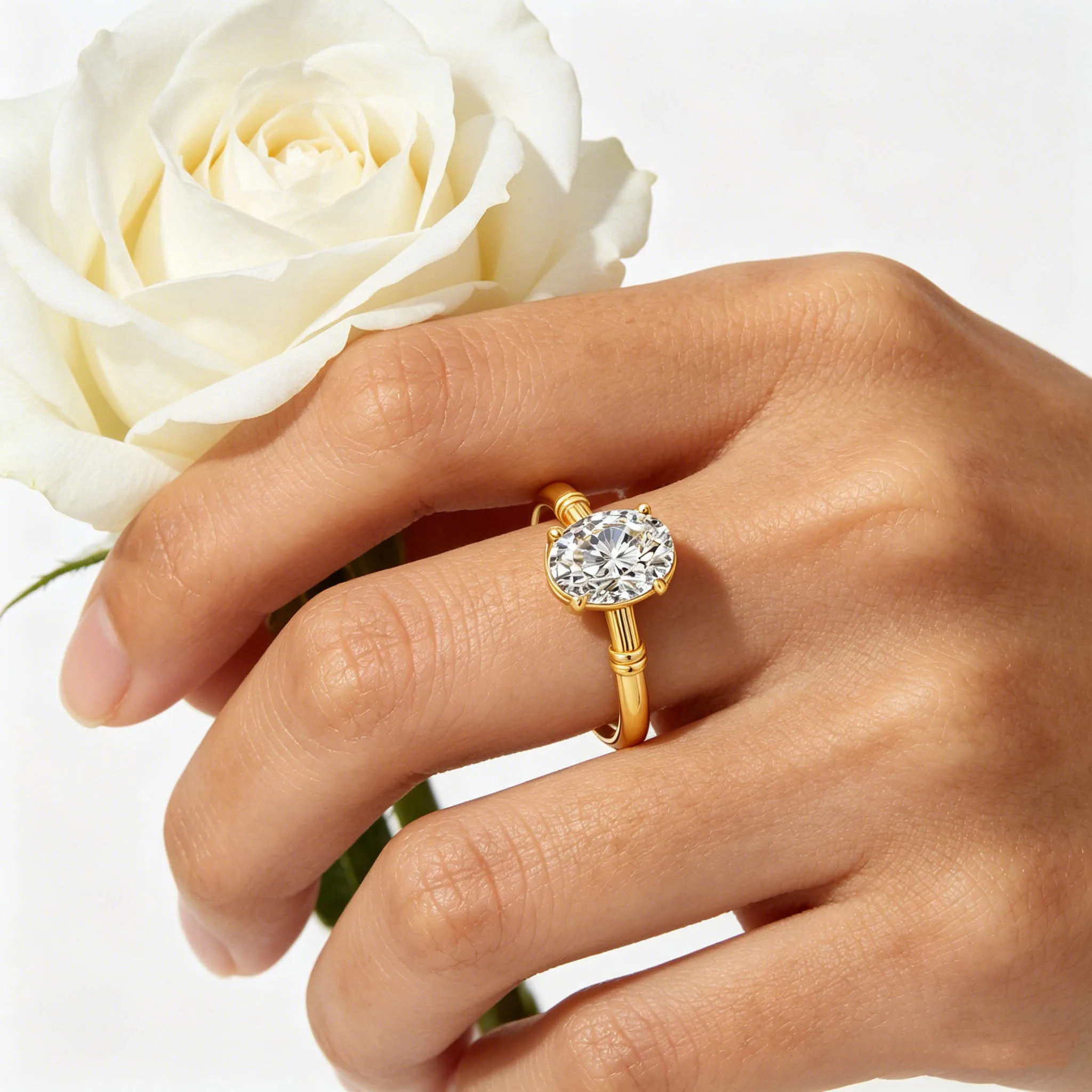 

Кольцо Szjinao AU585 из желтого золота 14 карат с муассанитом 1,5 карата для женщин, овальная огранка, свадебное украшение, подарок, с сертификатом K Gold, распродажа