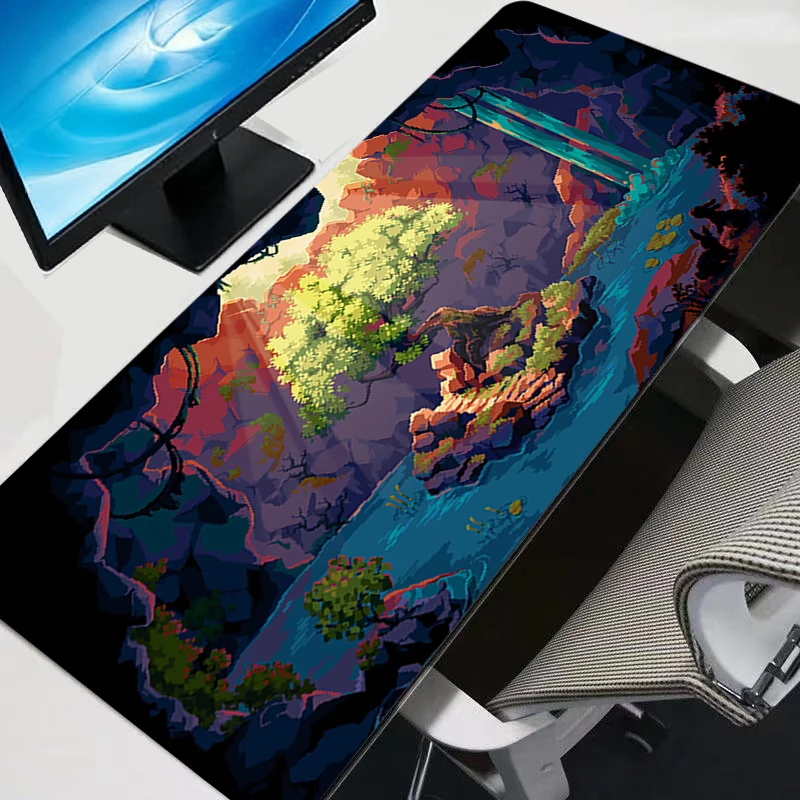 Mouse Pad Gaming Anime Scenery Mousepad Rubber Desk Mat Non-slip PC Laptop Gamer Accessories Keyboard Pad Pixel Art Cute Carpet