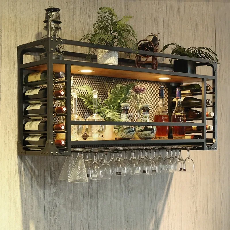 

Single Hanging Wine Holder Kitchen Small Mini Bar Wine Rack Wall Mounted Vinero Para Guardar Vinos Living Room Decoration