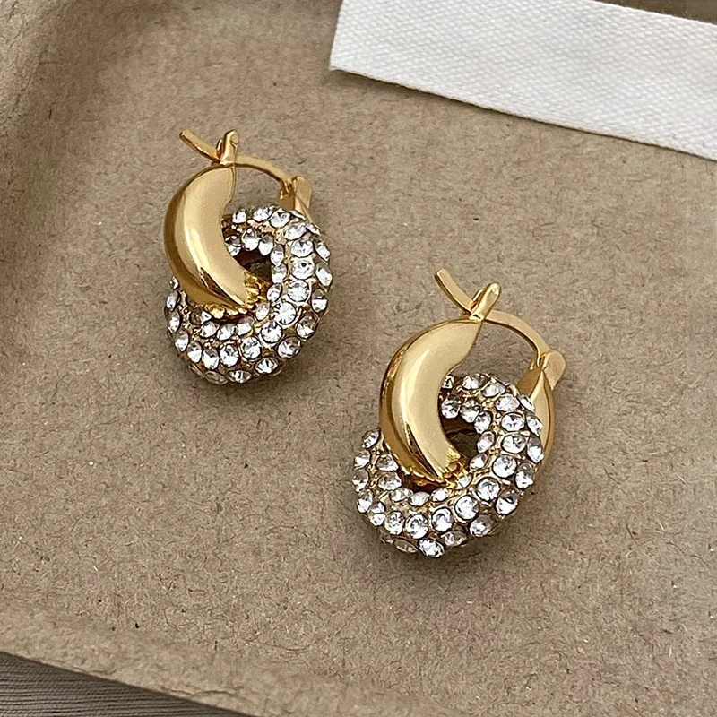 حقيقي 925 فضة الزركون الحد الأدنى جولة هوب أقراط للنساء العصرية غرامة مجوهرات ضوء الفاخرة الملحقات