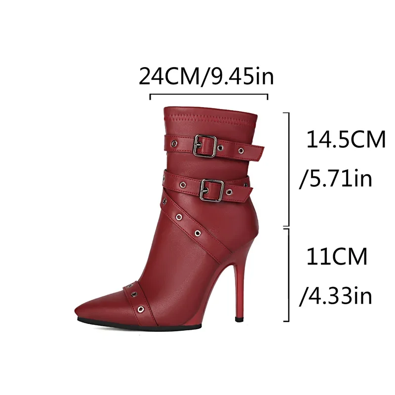 

YMECHIC 2026 High-heeled Pointed Toe Long Boots for Ladies Punk Gothic Botas Paris European and American Party Women Shoes Sexy