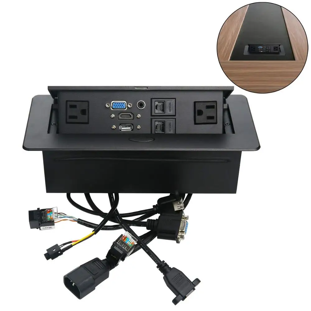 

Conference Table Multimedia Pop up Outlet Desktop Connection Data Socket Box /Tabletop Hidden Data Power Socket