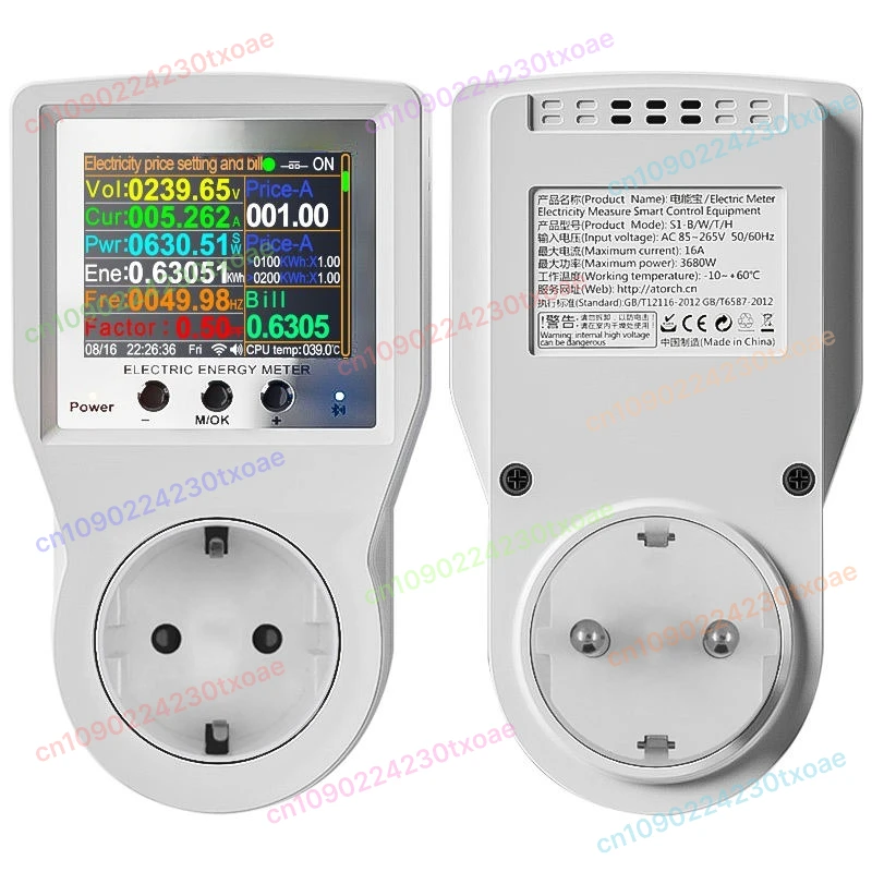 

Smart Plug with Power Monitoring Energy Tracking Voice Control via Alexa Home for Tuya App Remote Control AC 85-265V 16A