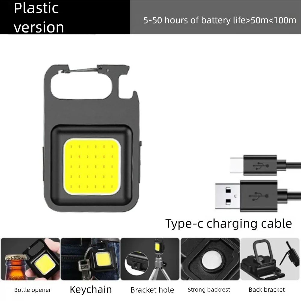 

Брелок для зарядки через USB, рабочий свет, открывалка для бутылок, супер яркий фонарик из алюминиевого сплава с магнитным основанием, аварийное освещение на открытом воздухе
