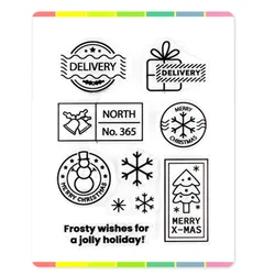 2024 lipca Nowe świąteczne opłaty pocztowe Collage North Pole Clear Stamps and Metal Cutting Dies Set Scrapbooking For Greeting Card Making