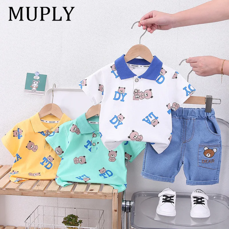 Summer Baby Clothes Suit Children Boys Fashion Cartoon T-Shirt Shorts 2Pcs/Set Infant Toddler Casual Costume Kids Tracksuits