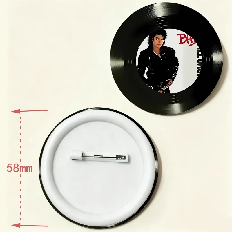 Michael Jackson Pin Tinplate Round Brooch Cosplay Nijigen Badges Pins De Solapa Redondo Creativo Backpacks Decoration Fans Gifts