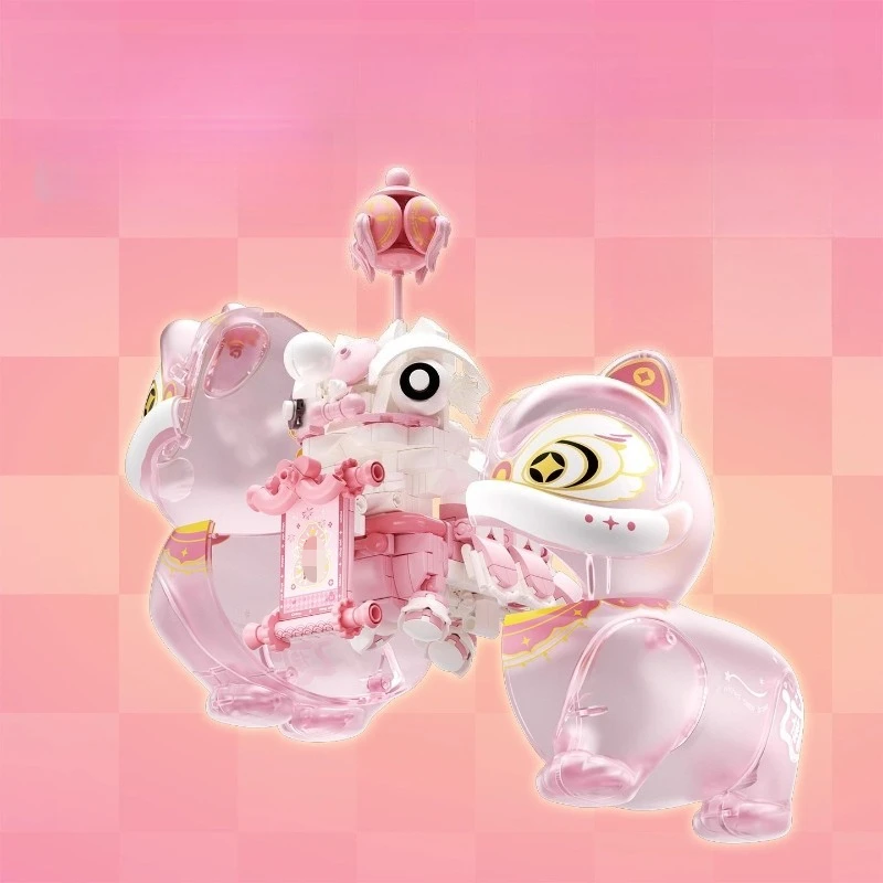 مكعبات بناء صحوة الأسد، الاتجاه الوطني، نموذج الأسد الإبداعي، ألعاب تعليمية مجمعة للأطفال، زخارف سطح المكتب