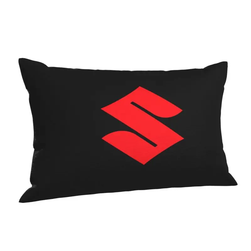 Custom Modern Motorcycle-Suzukies Motor Car Racing Cushion Cover for Bed Sofa Polyester Pillow Case Rectangle