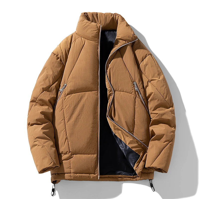 

Thicken Casual Parkas Stand Collar Fashion Outdoor Jacket Autumn Winter Male Warm Clothes Windproof Waterproof Solid Zipper Coat