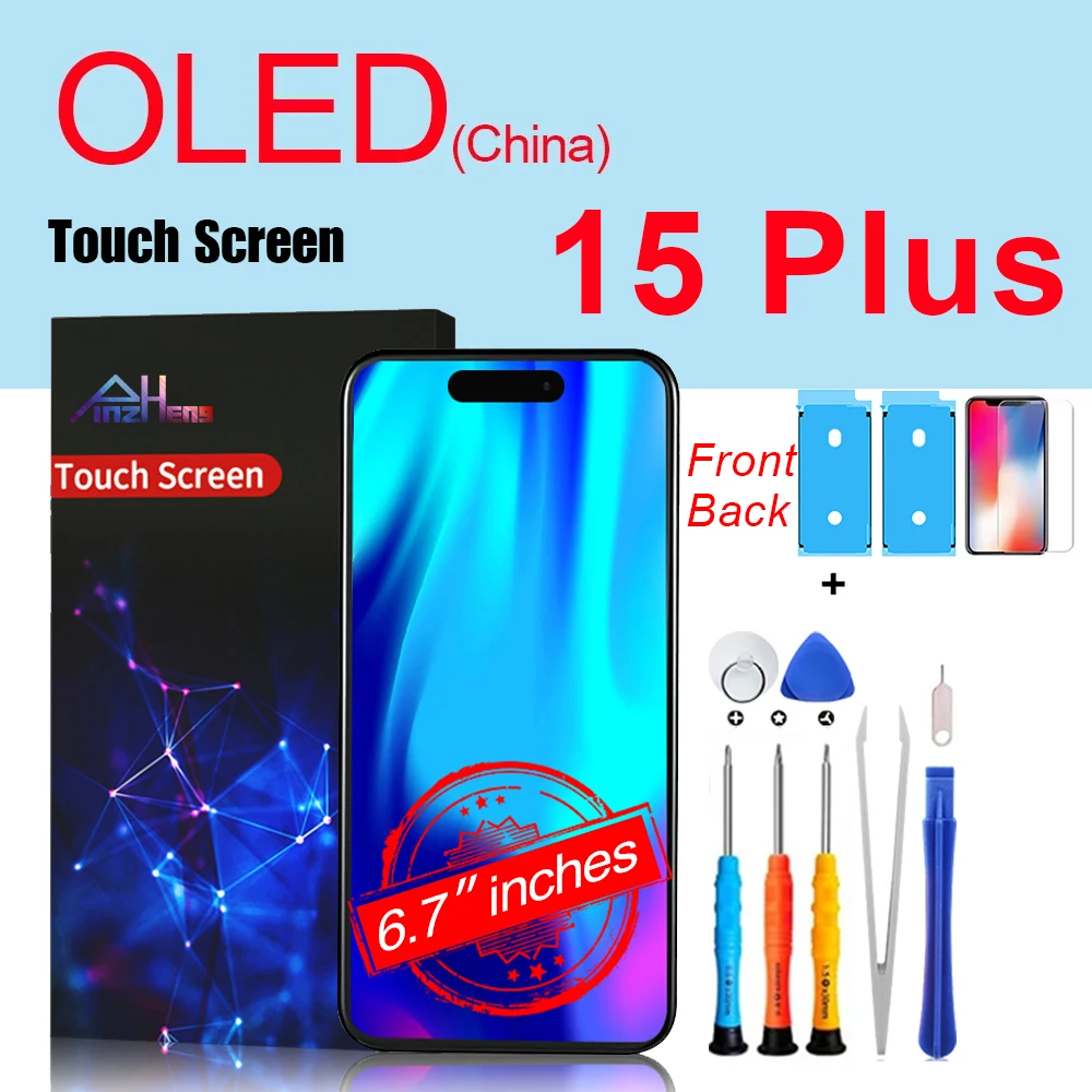 PINZHENG Hoge Kwaliteit Scherm INCELL LCD OLED Voor iPhone 14 Pro 15 Plus 13 Pro Max Displays Voor iPhone vervanging Met Gereedschap