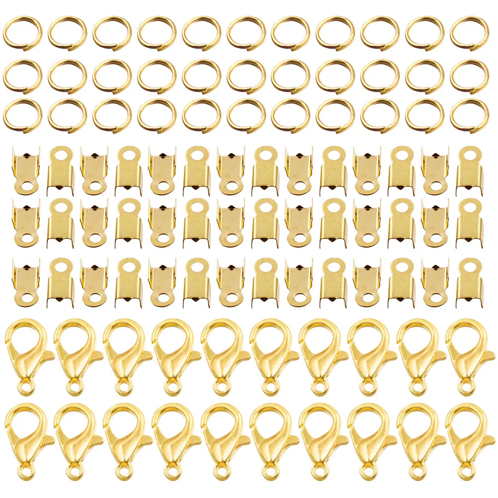 

1 set 1 Set Diy Jewelry Making Accessories Lobster Clasps Jump Rings Crimp End Tips Supplies For Bracelets Necklaces Connecting