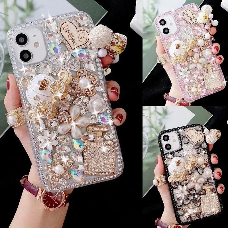 

Rhinestone Case for Samsung Galaxy S24 S23 S22 S21 S20 Ultra Plus FE Case Diamond Phone Cover Sunjolly for Galaxy S24 Ultra Case