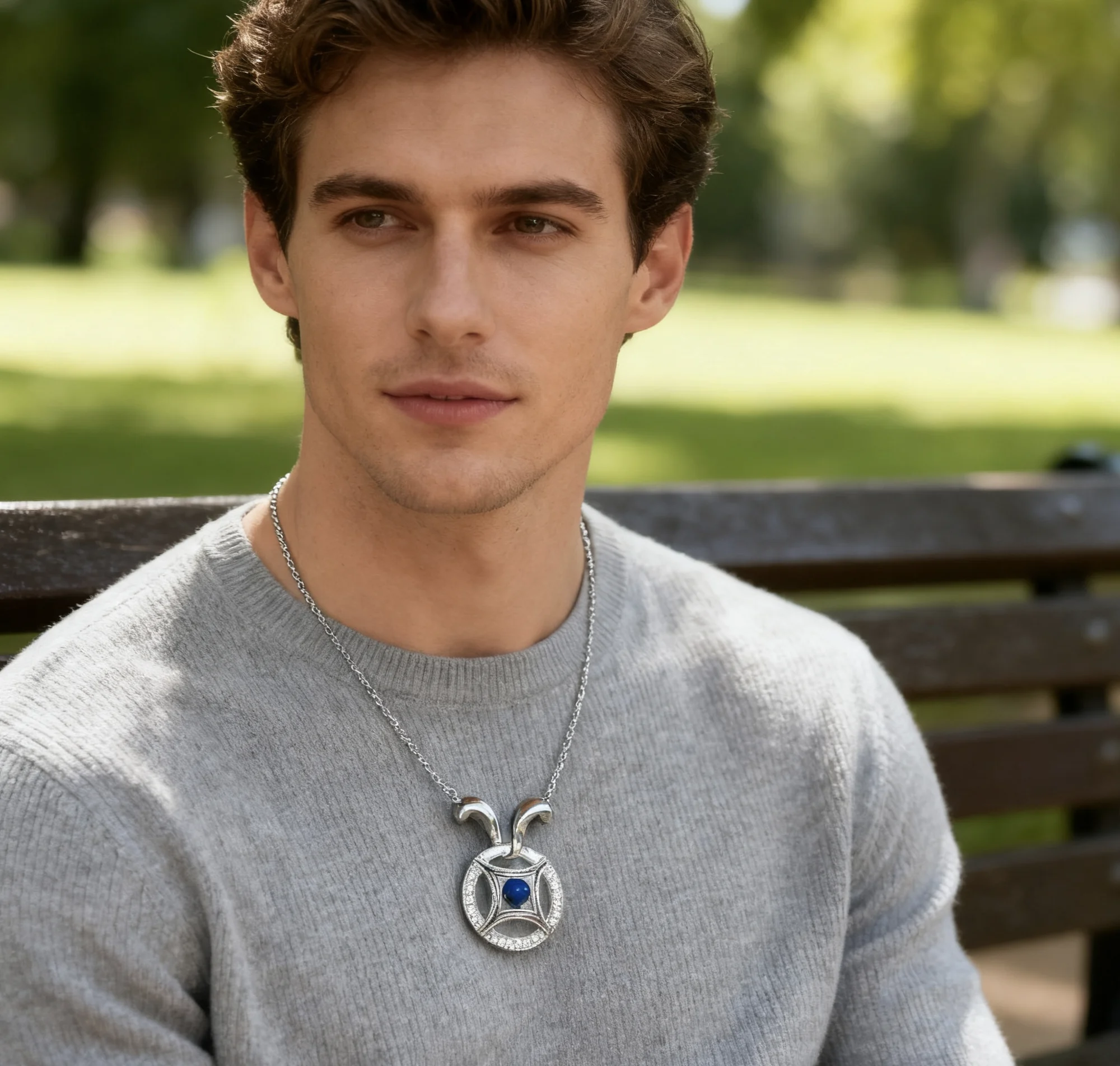 قلادة بتصميم أذن أرنب لطيفة من الفضة عيار 925 مع زركونيا وقلب كهرماني أزرق 4 مم هدية حب للزوجة هدية عيد الحب #3