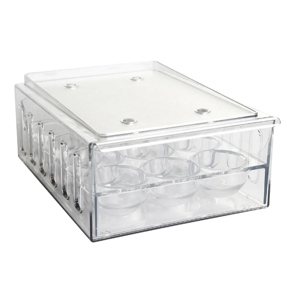 

1Pcs Refrigerator Egg Organizer Storage Drawer Bin Transparent PP Material Egg Holder Fridge Storage Container Breathable Design