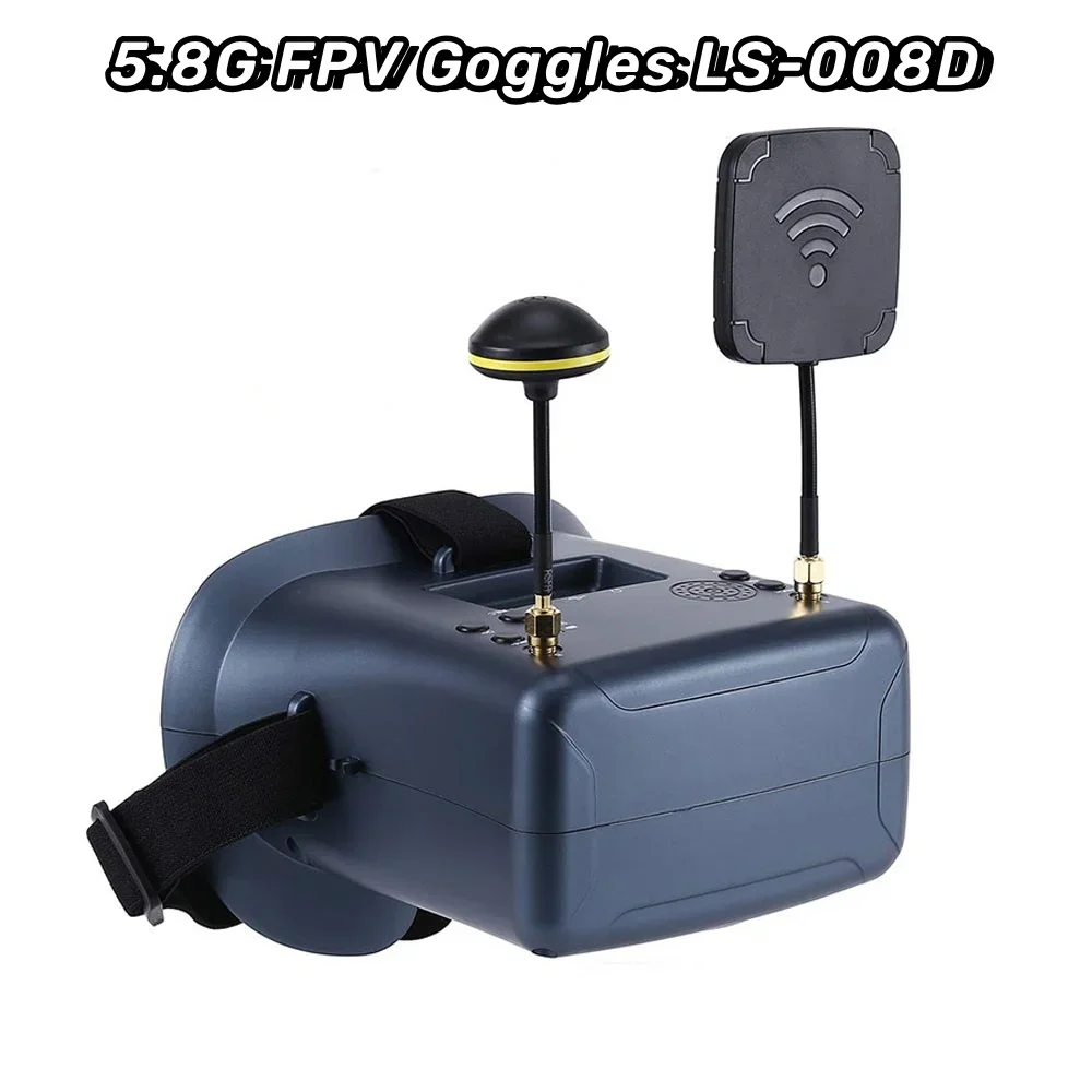 

5,8G FPV Goggles LS-008D 4,3 дюймов 40CH поддержка DVR двойная антенна Встроенный аккумулятор 480*272 LS008D шлем для радиоуправляемого гоночного дрона