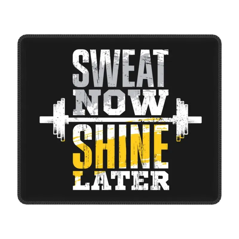 Sweat Now Shine Later Gym Motivational Quote Mouse Pad Gamer Mousepad Anti-Slip Rubber Bodybuilding Workout Computer Desk Mat