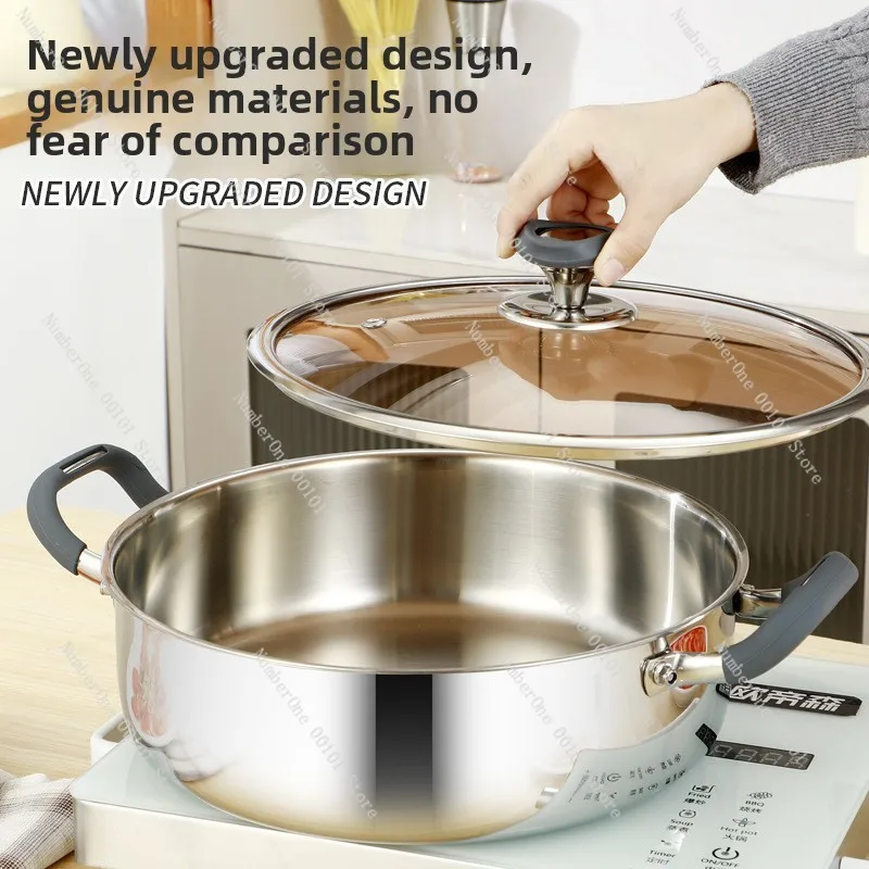 Household induction cooker with thickened double ears made of 316 stainless steel