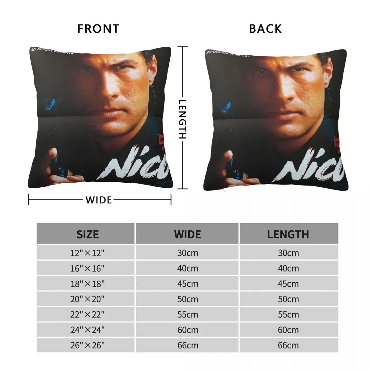 Nico Above The Law Steven Seagal Square Pillowcase Polyester Linen Velvet Printed Zip Decorative Pillow Sofa Seater Cushion Case