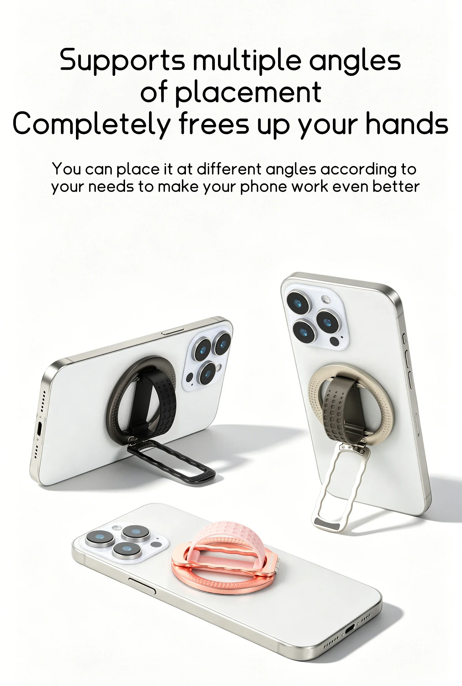 Magnetic Finger Ring Phone Holder Magsafe Silicone Strap Portable Stand for IPhone 17 16 15 Pro Max Plus Samsung Xiaomi
