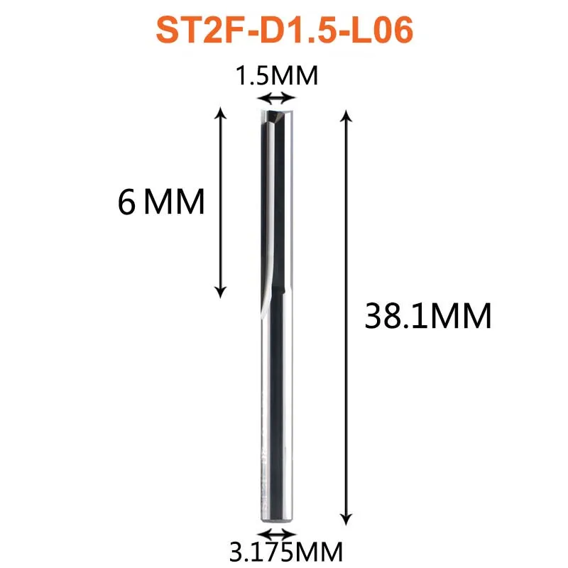 Dreanique 3.175mm 4mm 6mm 8mm Schacht 2-snijdende Carbide freesfrees graveerfrees rechte sleuf frees