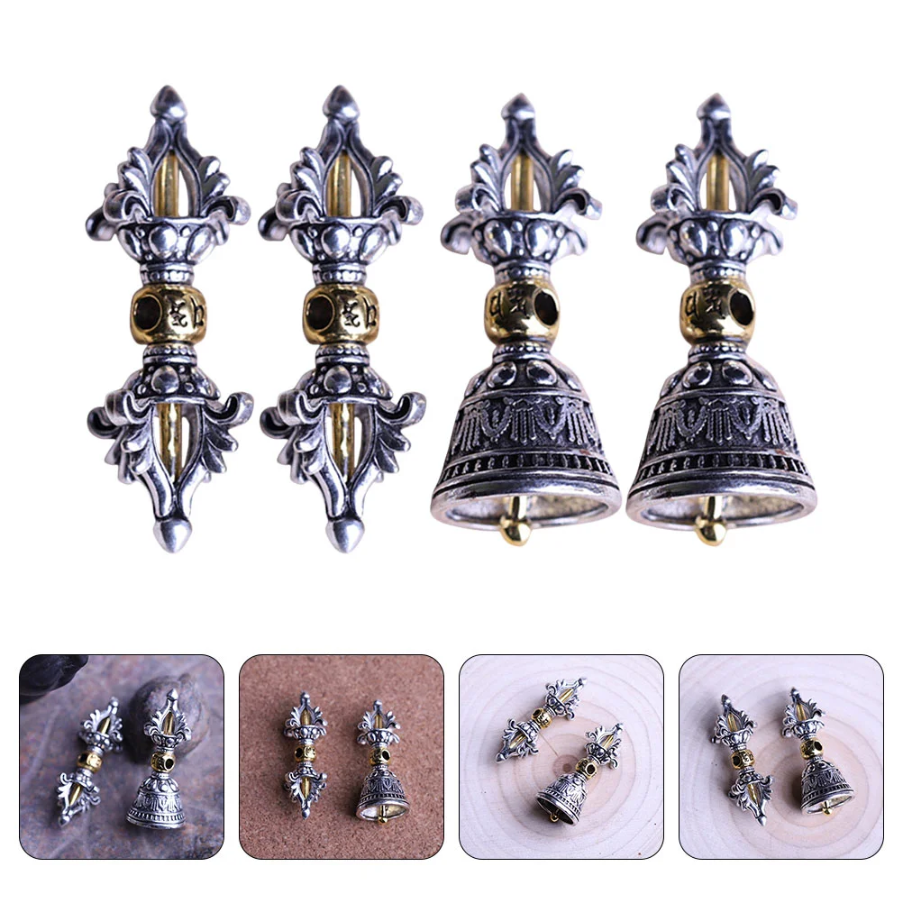 4 Pcs Lucky Pendant Desk Decoration Necklace Key Fob Ornament Floating Locket Charms Decors Accessories