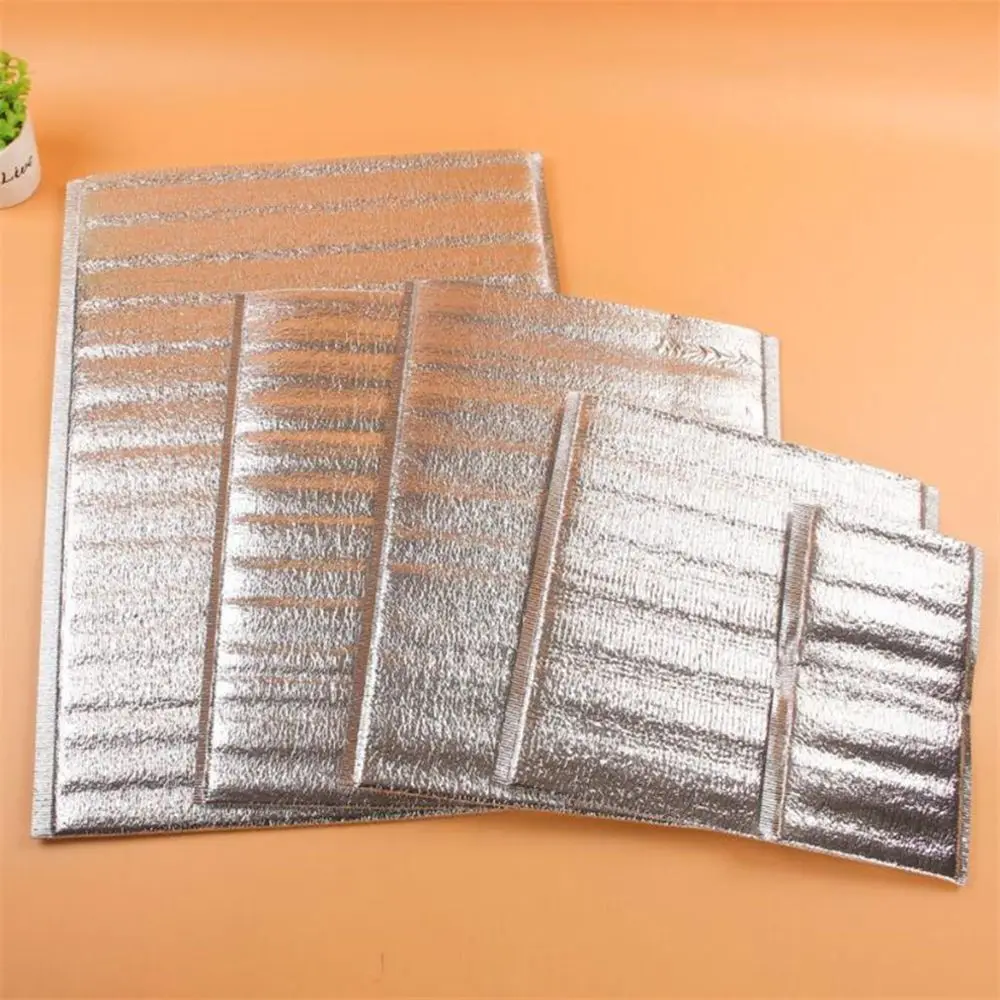 40Pcs/Pack 3mm Thickened Aluminum Foil Bag Ice Cold Warm Food Thermal Insulation Bag with Closure Cooler Bag Delivery Carrier