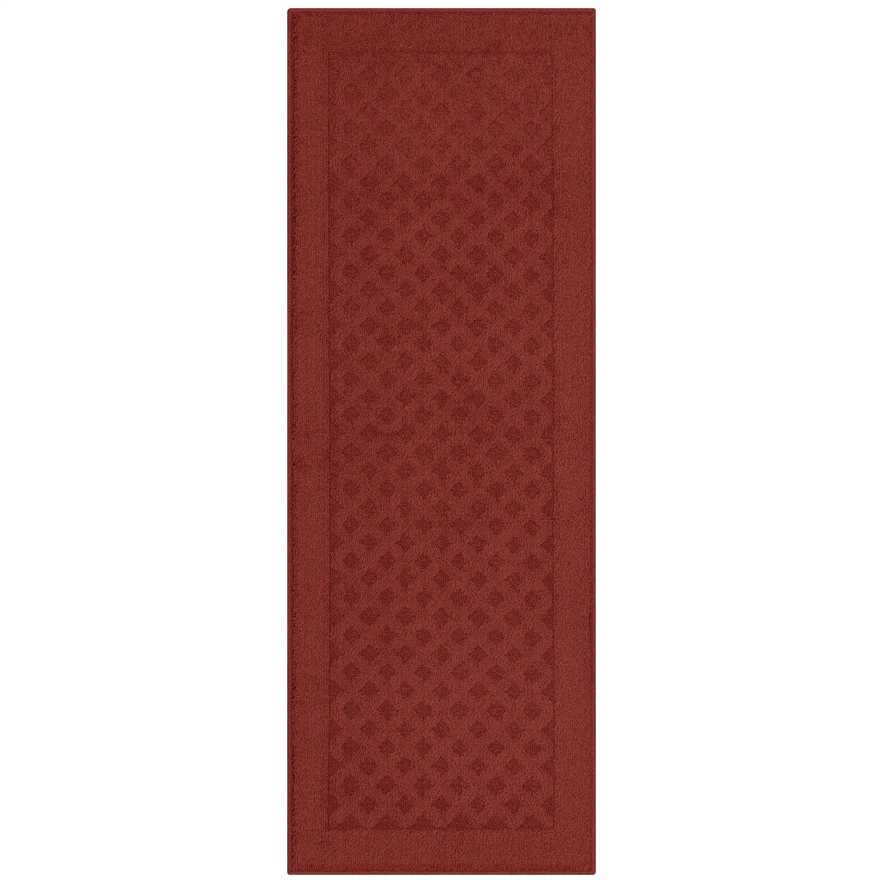 

Dylan Solid Diamond Olefin Red Indoor Runner Rug, 1'9X5'
