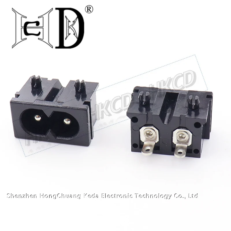 2pcs AC09 DB-8 8 Shape Vertical AC Power Jack Socket AC-09 2 Pin for LED Light Speaker Charger Repair