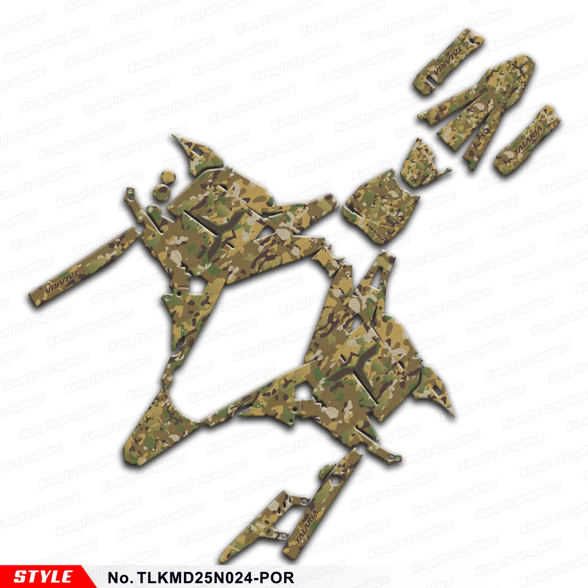 

JY RACING MX Stickers Enduro Motorcycle Graphics for TALARIA KOMODO, Camouflage, Style No.TLKMD25N024-POR