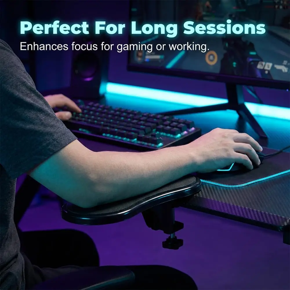 Arm Rest Support for Desk, Rotating Adjustable Computer Desk Armrest Extender, Computer Arm Rest for Desk, Ergonomic Arm Rest Ex