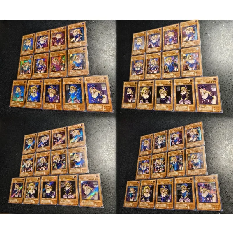 13pcs/set YuGiOh Black Magician Girl Animation Characters DIY Refraction Flash Card Anime Classics Game Collection Cards Toy